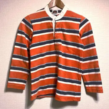 바바리안 보더 라거 셔츠 7부 소매 스탠드 카라 오렌지 면 M