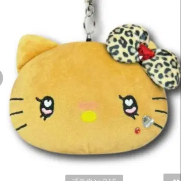 일광화상 키티 얼굴형 파우치 레오파드 리본 포함