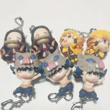 귀멸의 칼날 집게로 이어 붙이는 마스코트 네즈코 젠이츠 이노스케 세트