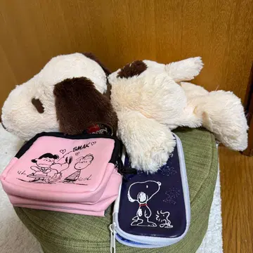 스누피 봉제 인형 파우치 펜 케이스 USJ 묶음 판매