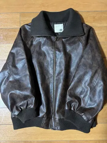 JaVa 가죽 자켓 플라이트 자켓 브라운 집업