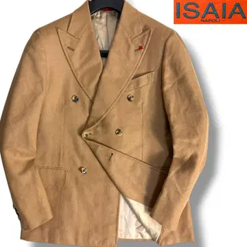 J3534 새상품급 이자이아 카멜 헤링본 더블 자켓 카멜 48