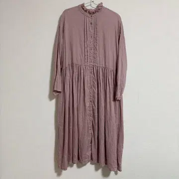 nest Robe 네스트로브 린넨 100% 프릴 칼라 롱 원피스