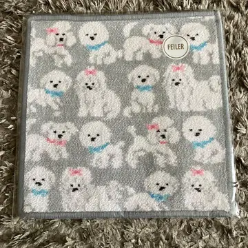 복슬복슬 강아지 페이 타월 손수건 그레이 러브러리 강아지 도그
