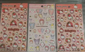 산리오 헬로키티 씰 (딸기 모자 친구 키구루미)