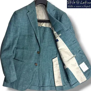 J3583 새상품급 스틸레 라티노 린넨 썸머 자켓 에메랄드 46