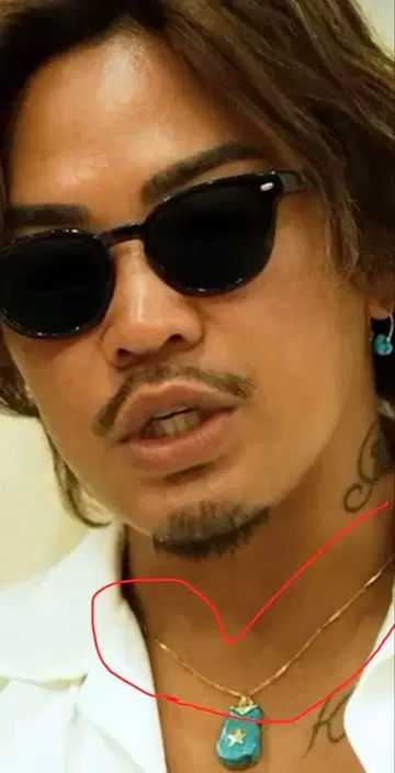 [초레어] 카즈하라 류토 착용 골드 키리코 체인 목걸이