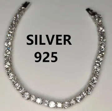 테니스 실버 크리스탈 스톤 실버 925 팔찌