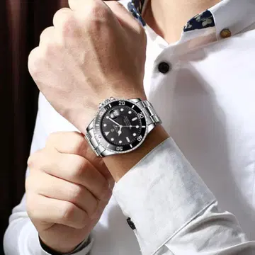 다이버즈 손목시계 자동 와인딩 블랙 42mm 남성용 스테인리스 새상품