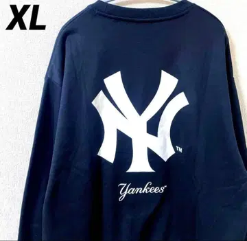 양키스 트레이닝복 맨투맨 속기모 백프린트 영문 XL 새상품