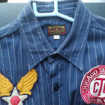 BUZZRICKSON & CO.INC 오버롤스 반팔 와펜 부착