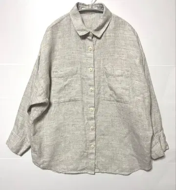 네이비 아두이트리스테스 린넨 헤링본 셔츠 린넨 100%