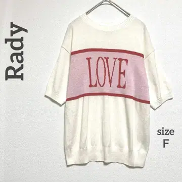 레이디 반팔 니트 스웨터 풀오버 크루넥 LOVE 영문 프린트 핑크