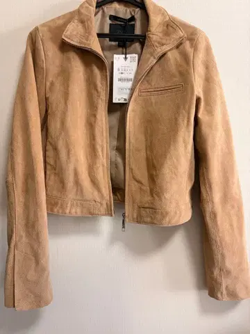 ZARA 베이지 가죽 자켓 S 사이즈