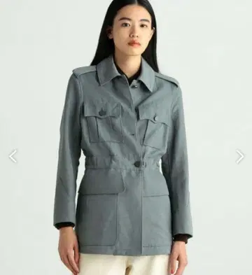 bacca 린넨 나일론 빈티지 개버딘 개더 자켓