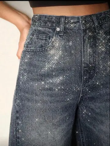 SHEIN Anewsta 반짝이 데님