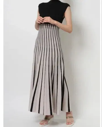 머큐리 듀오 니트 롱 원피스 슬리브리스 A라인