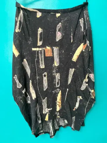 chalayan 아트 프린트 드레이프 스커트