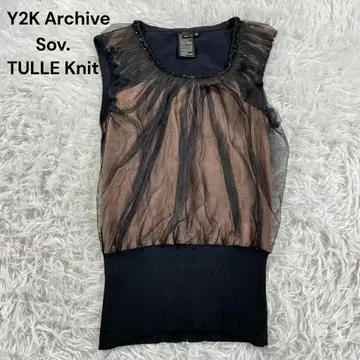 Y2K 아카이브 Sov. 튤 슬리브리스 니트