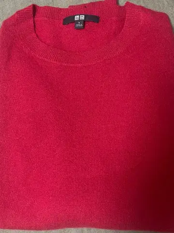 캐시미어 크루넥 스웨터 s red 레드 유니클로 미사용 새상품