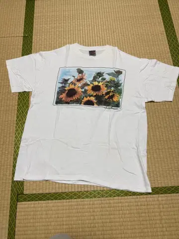 ONEITA 90s 해바라기 회화 티셔츠
