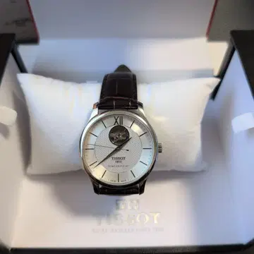 TISSOT 자동 시계 실버/브라운