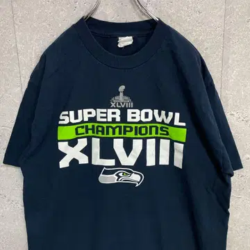 알스타일 어패럴 슈퍼볼 챔피온 미식축구 네이비 T셔츠 L