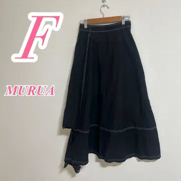 MURUA 비대칭 플레어 롱 스커트 캐주얼 코디 깔끔한 코디