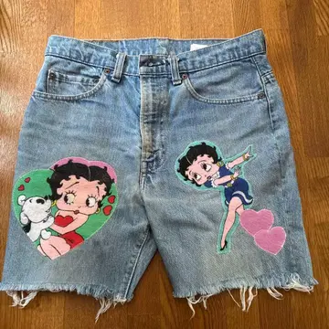 Too Cute! 베티 붑 자수 데님 숏팬츠 M