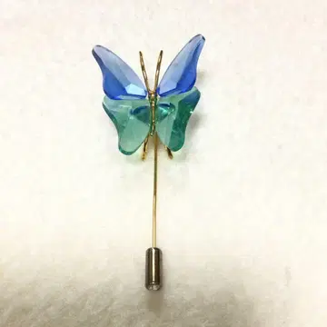 DANIEL SWAROVSKI 나비 모양 브로치 청록색