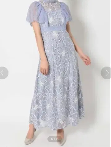 MERCURYDUO 플라워 레이스 케이프 슬리브 드레스 S