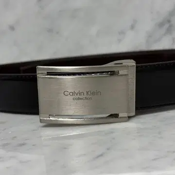 캘빈클라인 벨트 천연 가죽 블랙 은