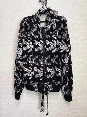 Bernhard Willhelm 변형 후드 더블 지퍼 올 패턴 후드티 S