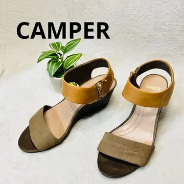 CAMPER 캠퍼 가죽 샌들 웨지솔 35