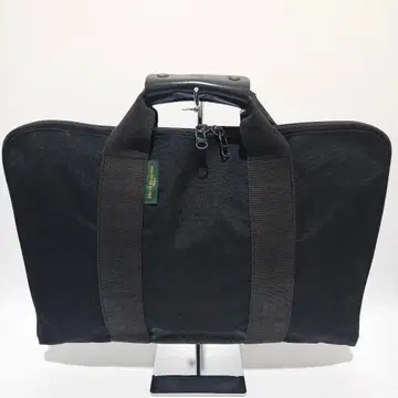 Herve Chapelier 가먼트 백 비즈니스 캔버스 가죽 블랙