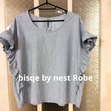 bisqe by nest Robe 프릴 스트라이프 패턴 블라우스 프리