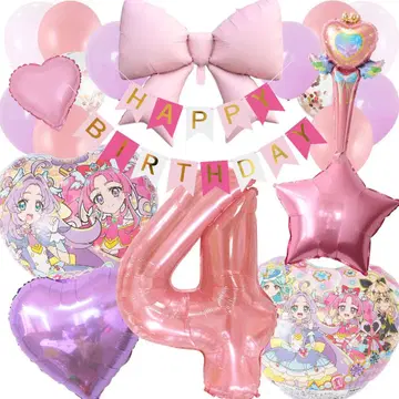 명탐정 프리큐어 핑크ver 생일 벌룬 장식 세트 새상품