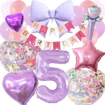 명탐정 프리큐어 퍼플 생일 벌룬 장식 세트 새상품