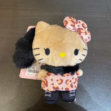 새상품 헬로키티 일광화상 표범 무늬 마스코트 참 꼬리 아베일