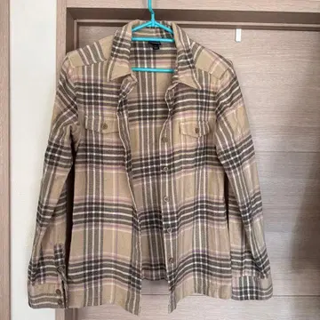 파타고니아 체크 무늬 긴팔 셔츠 베이지 사이즈 2