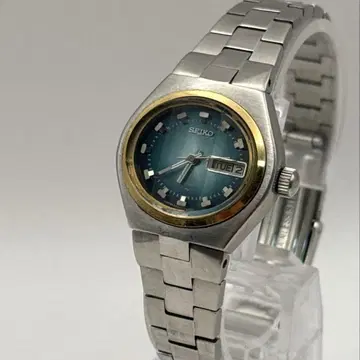 SEIKO 2206-7080 자동 와인딩 블루 다이얼 골드 베젤 작동품