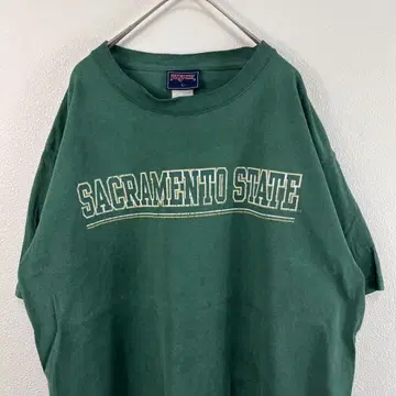 90s USA 구제 의류 jansport 잔스포츠 칼리지 T셔츠 그린