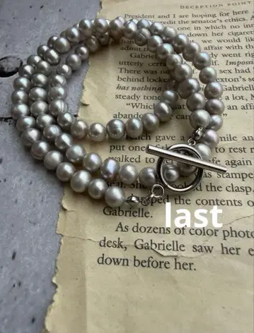 담수 진주 목걸이 만텔 알레르기 대응 롱 타입