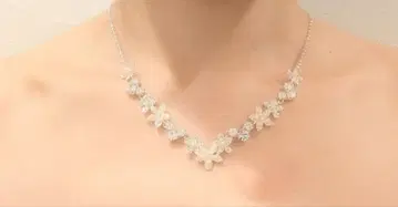 플루메리아 웨딩 목걸이 & 귀찌 세트