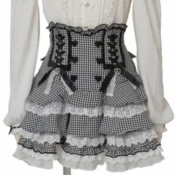 LIZLISA 리즈리사 레이스업 티어드 치마바지 그레이