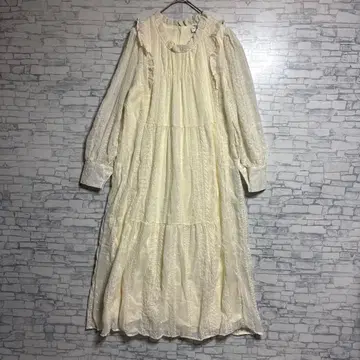 FENGZILING 프릴 티어드 원피스 롱 기장 캐주얼 새상품급