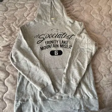 BARNS 그레이 프린트 후드티