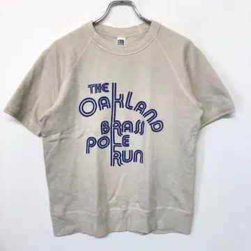 빈티지 스타일 BARNS 구제 의류 영문 프린트 반팔 트레이닝복 상의