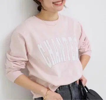 SLOBE IENA 빅 로고 맨투맨 핑크