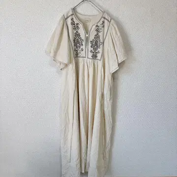 unitage 유니테이지 자수 스팽글 롱 원피스 아이보리 F